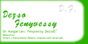 dezso fenyvessy business card